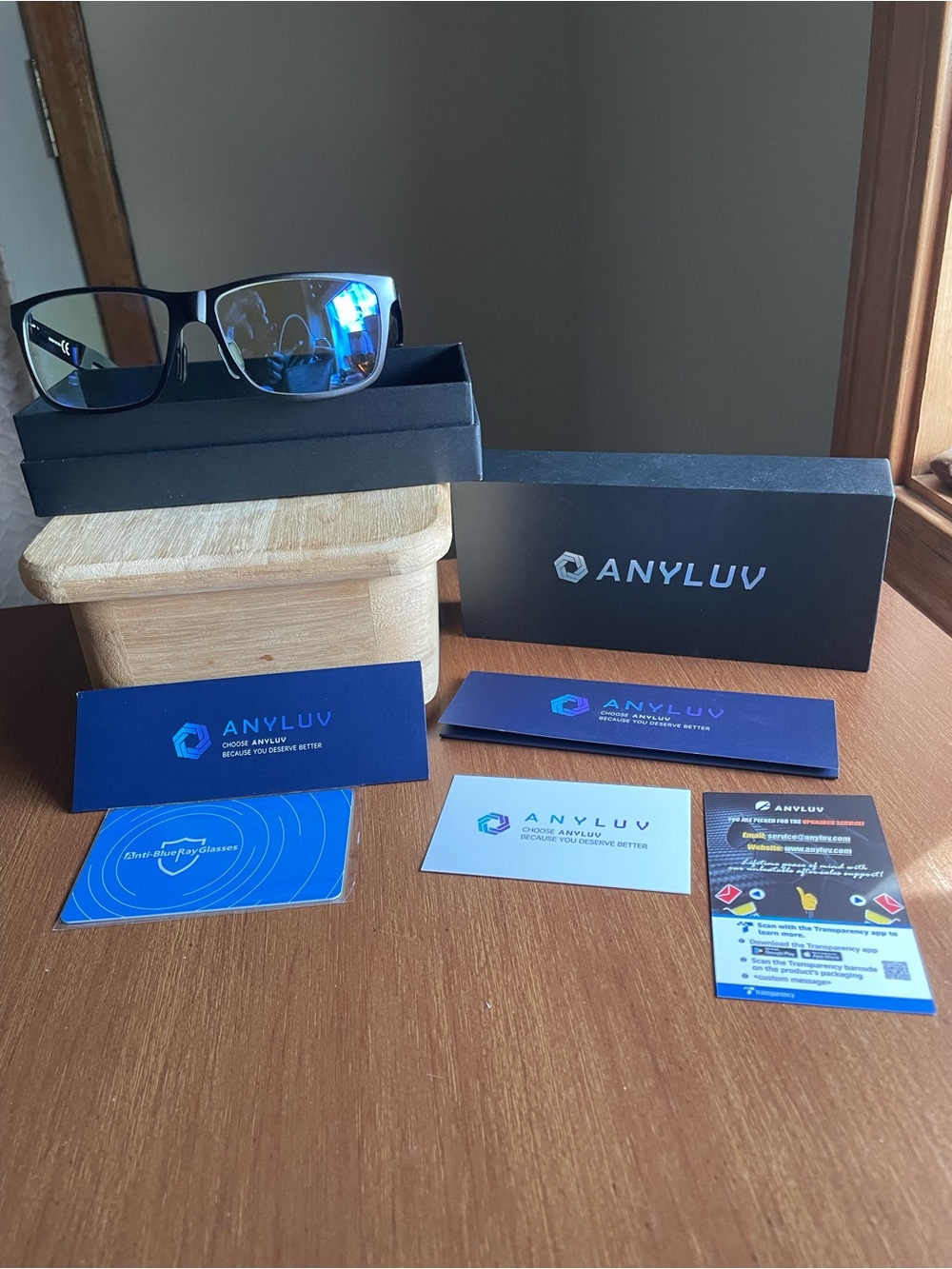 ANYLUV Men's Blue Light Blocking Glasses UV400 Clear Lens Computer Eyewear